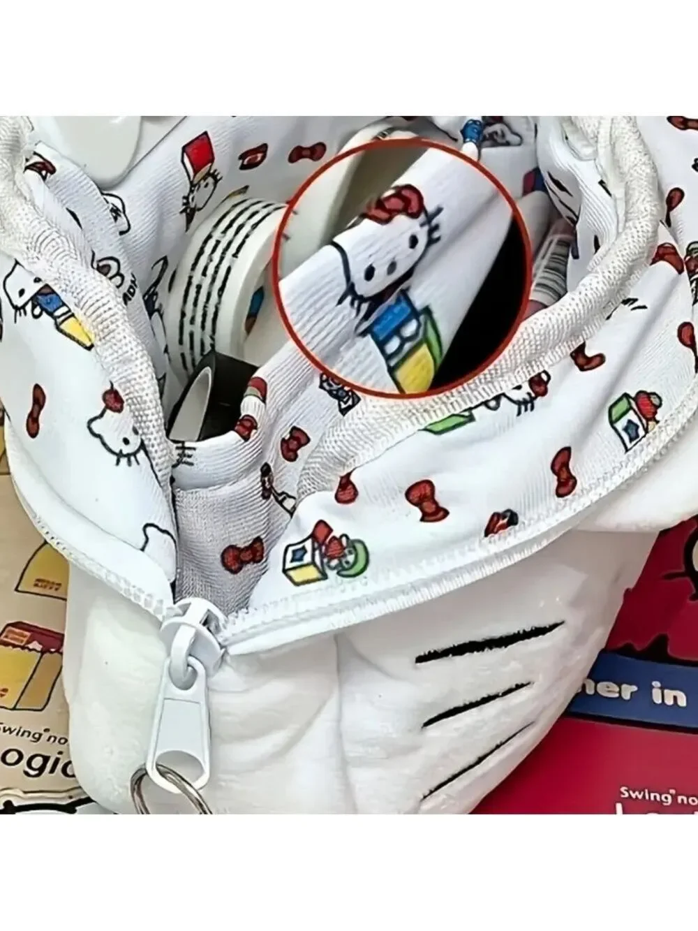 Hello Kitty Plush Bag with Red Bow